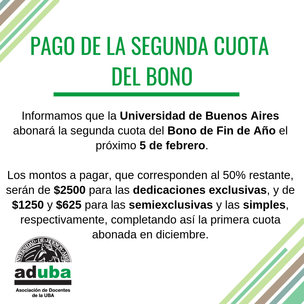 Pago de la segunda cuota del bono