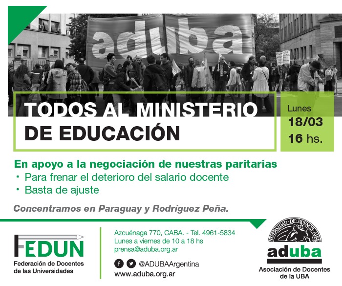 Lunes 18/03 - Movilización al Ministerio de Educación