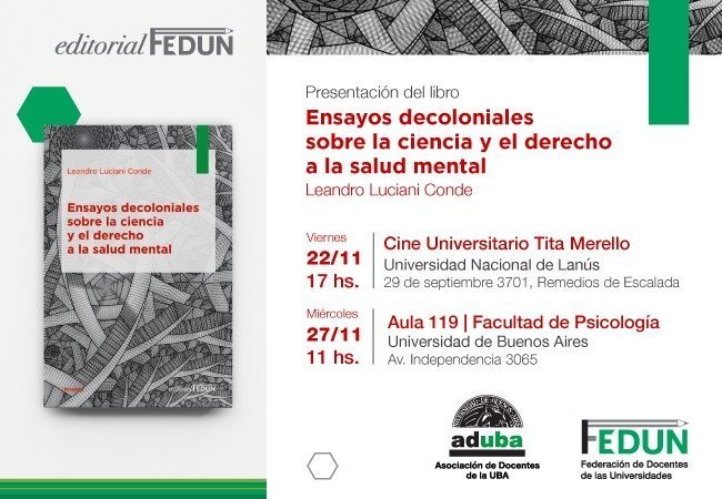 Presentación del libro "Ensayos decoloniales sobre la ciencia y el derecho a la salud mental"