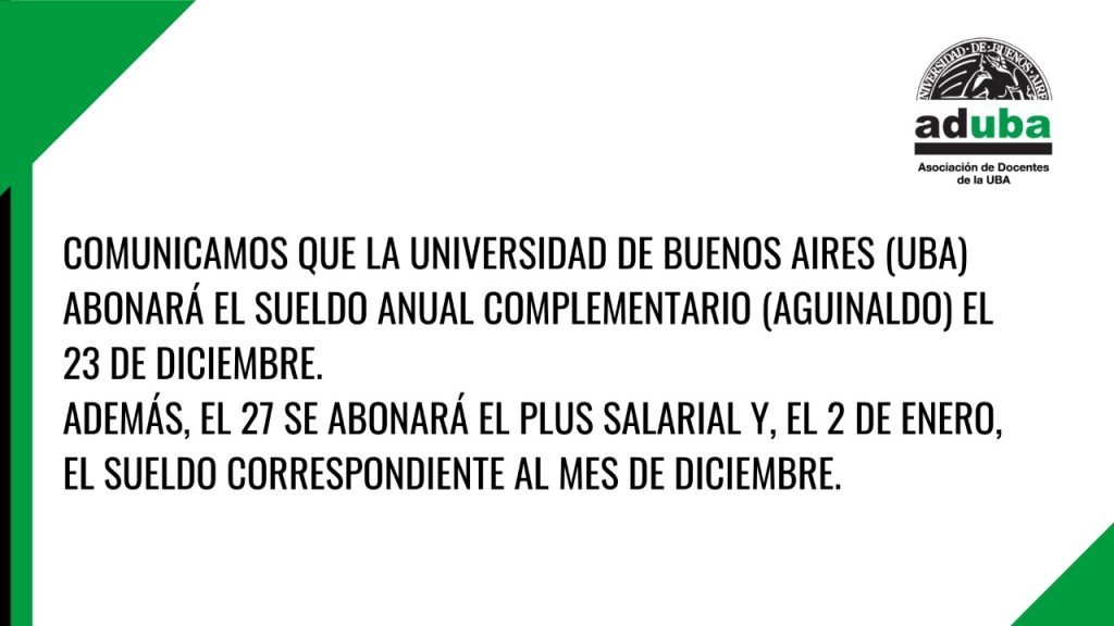 Fechas de cobro: Aguinaldo, plus salarial y sueldo diciembre