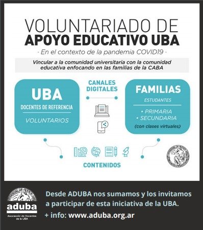 COVID-19: Sumate al voluntariado de apoyo educativo de la UBA