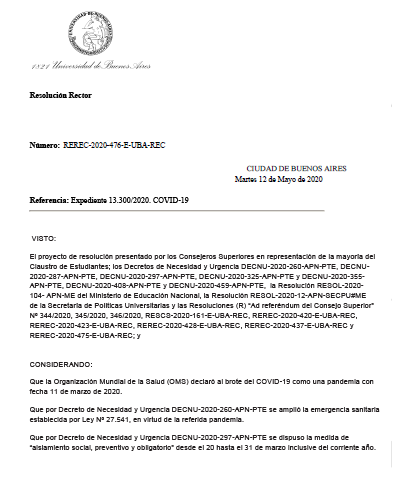 Resolución de la UBA sobre regularidad, correlatividades y plazos