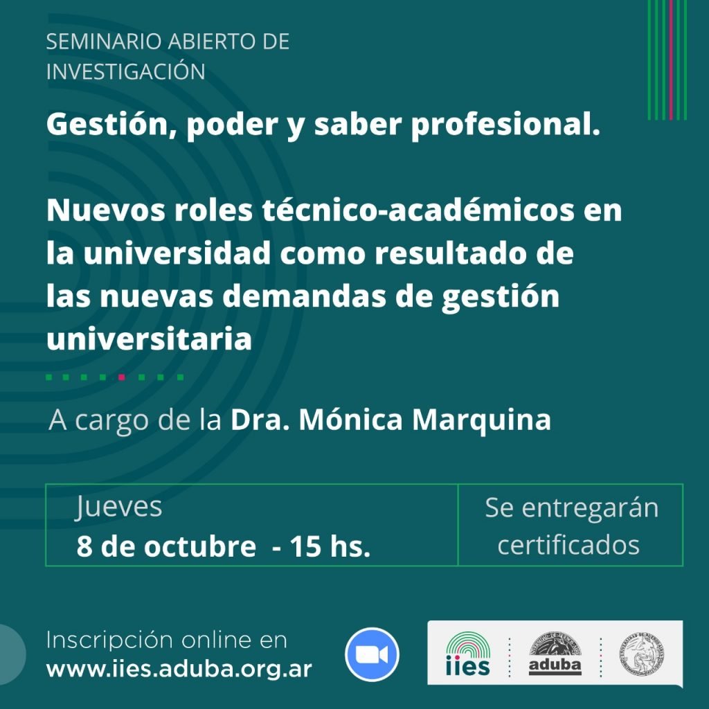 Seminario abierto de investigación sobre nuevos roles técnico &#8211; académicos en la universidad