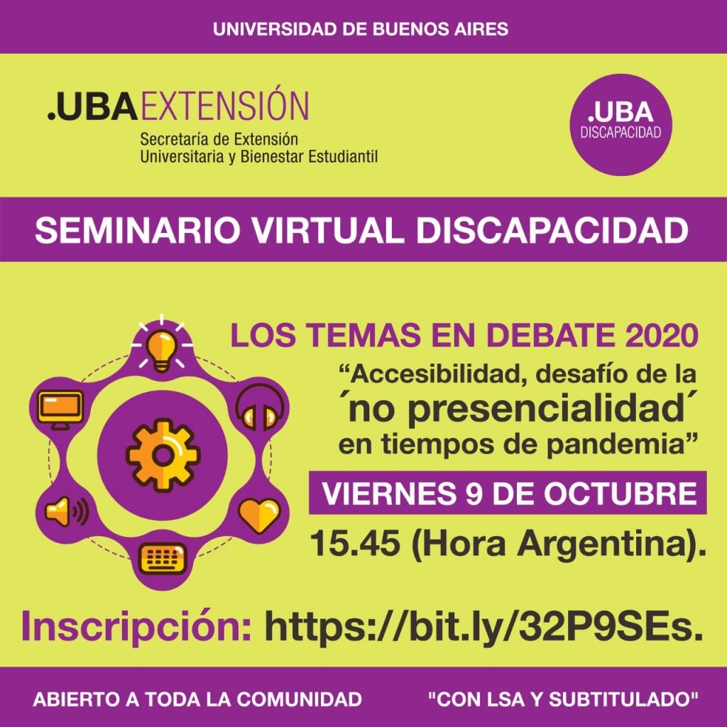 Seminario anual sobre discapacidad: “Accesibilidad, desafío de la ´no presencialidad´ en tiempos de pandemia”